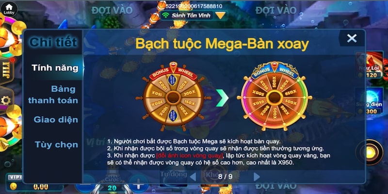 Chế độ chơi bàn xoay trong vua đánh cá